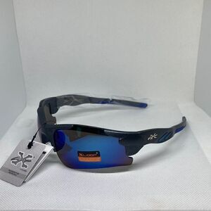 X-Loop Wrap Colored Mirrored Lens Sunglasses